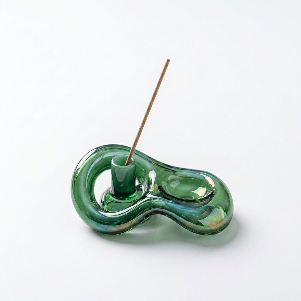 XxouYen™ Artisanal Glass Incense Holder | Hand-Blown Modern Incense Burner & Ash Catcher | Minimalist Aesthetic Glass Sculpture for Aromatherapy, Meditation & Luxury Home Decor Gift