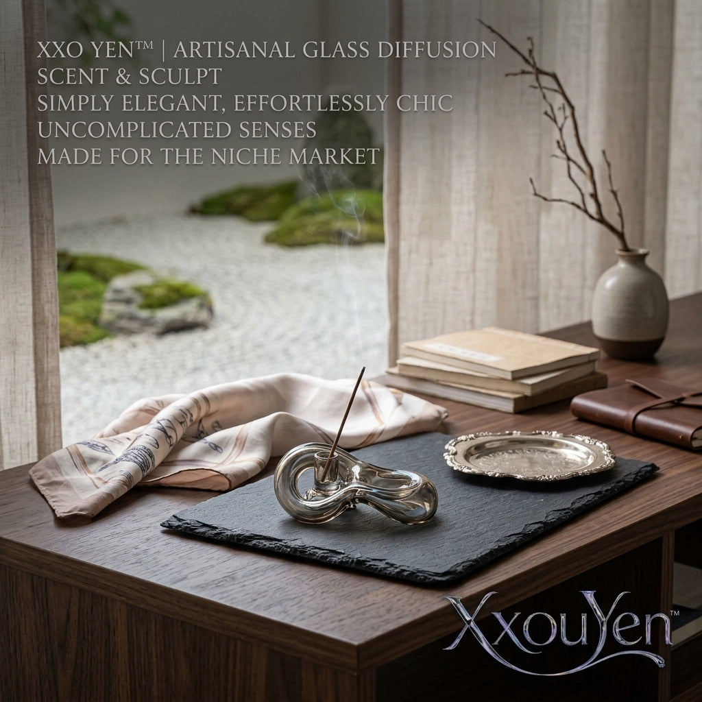 XxouYen™ Artisanal Glass Incense Holder | Hand-Blown Modern Incense Burner & Ash Catcher | Minimalist Aesthetic Glass Sculpture for Aromatherapy, Meditation & Luxury Home Decor Gift